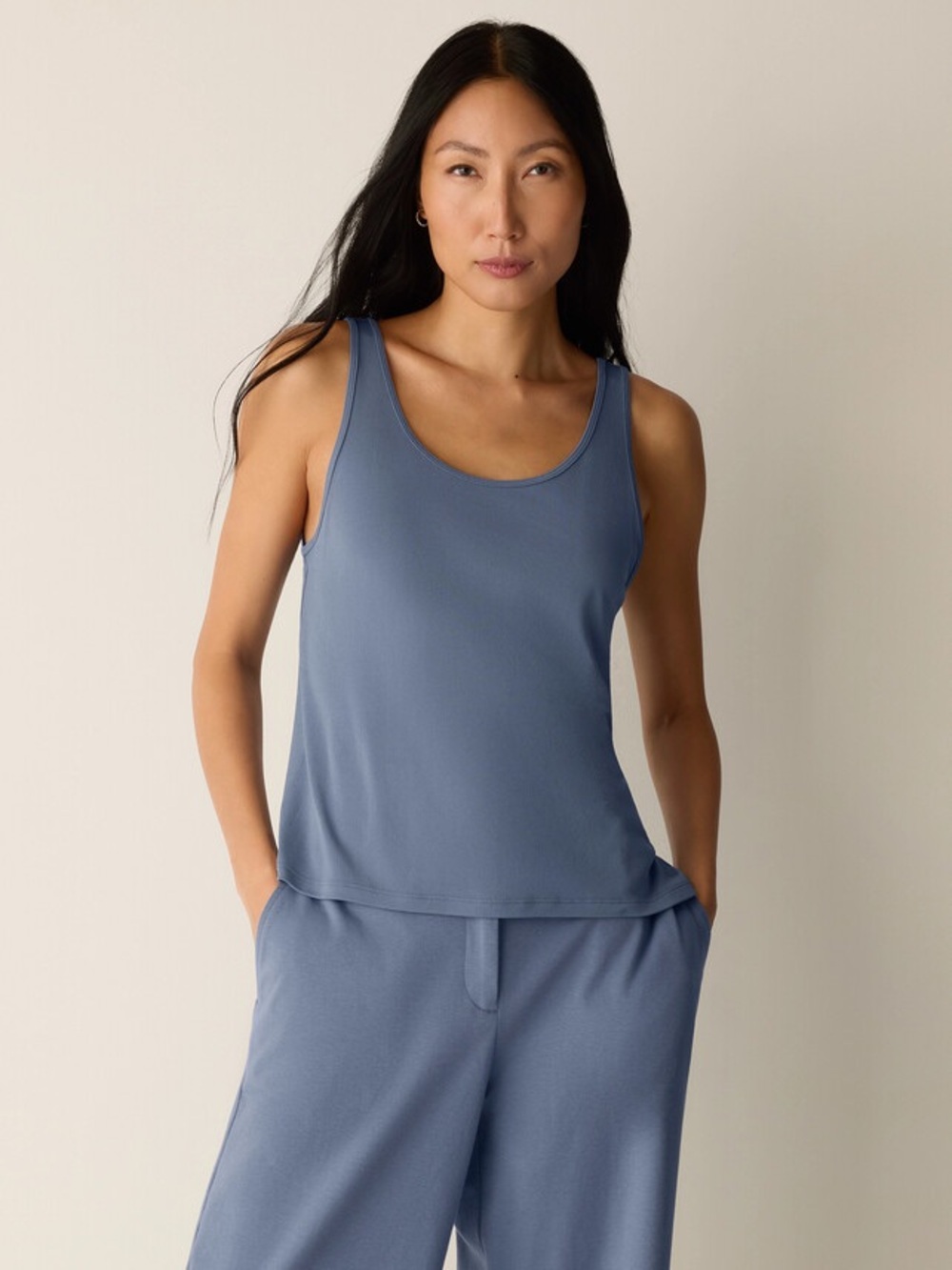 Eileen Fisher | Stretch Silk Jersey Scoop Neck Tank | Size Small
